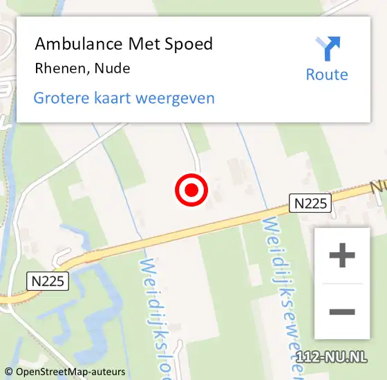 Locatie op kaart van de 112 melding: Ambulance Met Spoed Naar Rhenen, Nude op 24 december 2021 13:14