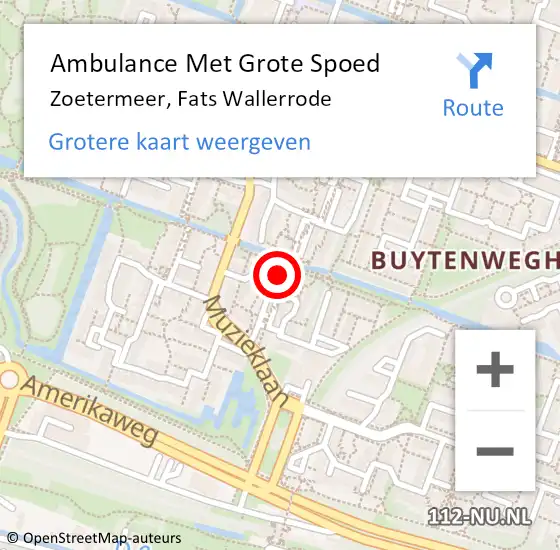 Locatie op kaart van de 112 melding: Ambulance Met Grote Spoed Naar Zoetermeer, Fats Wallerrode op 24 december 2021 13:17