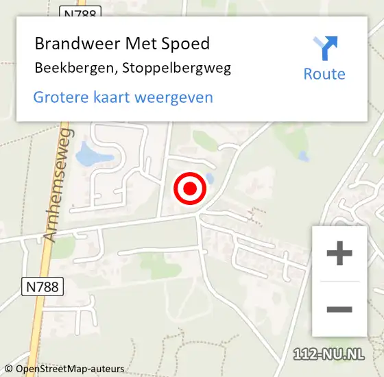 Locatie op kaart van de 112 melding: Brandweer Met Spoed Naar Beekbergen, Stoppelbergweg op 24 december 2021 13:42