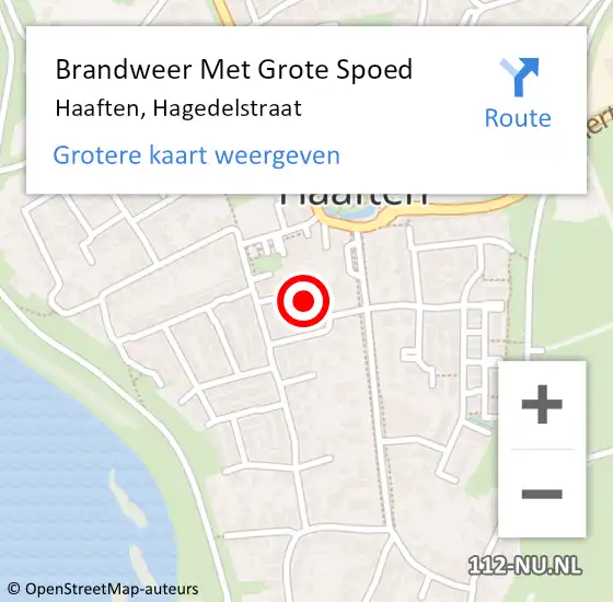 Locatie op kaart van de 112 melding: Brandweer Met Grote Spoed Naar Haaften, Hagedelstraat op 24 december 2021 13:48