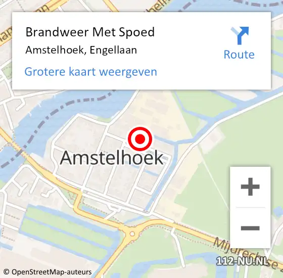 Locatie op kaart van de 112 melding: Brandweer Met Spoed Naar Amstelhoek, Engellaan op 24 december 2021 14:19