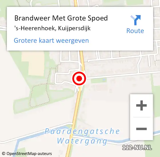 Locatie op kaart van de 112 melding: Brandweer Met Grote Spoed Naar 's-Heerenhoek, Kuijpersdijk op 24 december 2021 14:19
