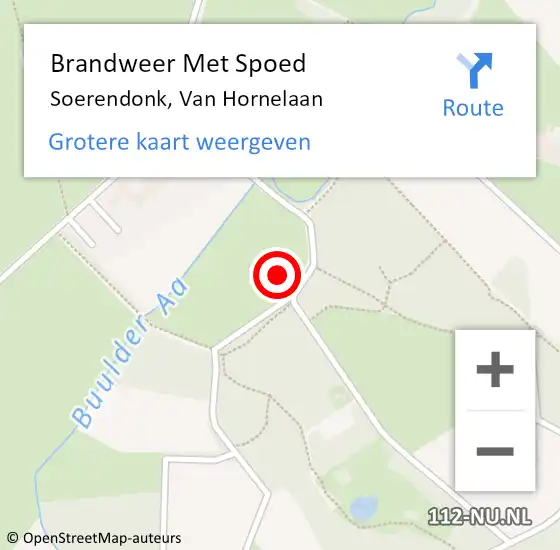 Locatie op kaart van de 112 melding: Brandweer Met Spoed Naar Soerendonk, Van Hornelaan op 24 december 2021 15:08