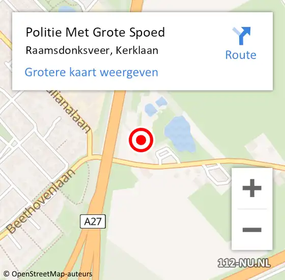 Locatie op kaart van de 112 melding: Politie Met Grote Spoed Naar Raamsdonksveer, Kerklaan op 24 december 2021 15:26