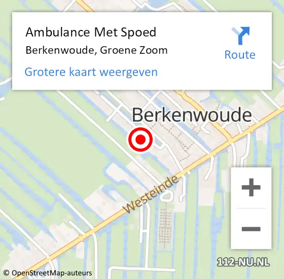 Locatie op kaart van de 112 melding: Ambulance Met Spoed Naar Berkenwoude, Groene Zoom op 24 december 2021 15:36