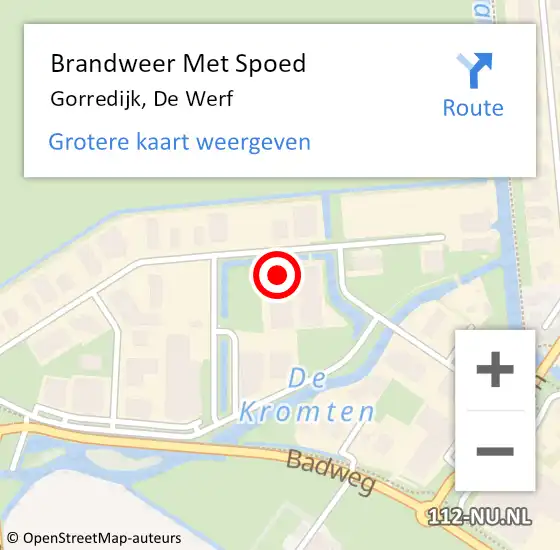 Locatie op kaart van de 112 melding: Brandweer Met Spoed Naar Gorredijk, De Werf op 24 december 2021 16:23