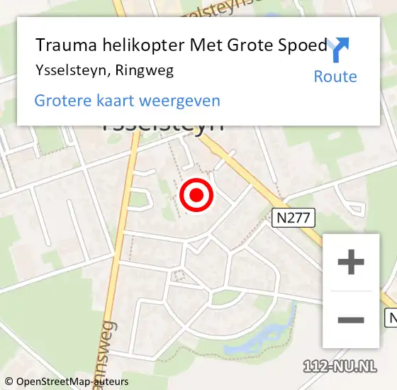 Locatie op kaart van de 112 melding: Trauma helikopter Met Grote Spoed Naar Ysselsteyn, Ringweg op 24 december 2021 17:13