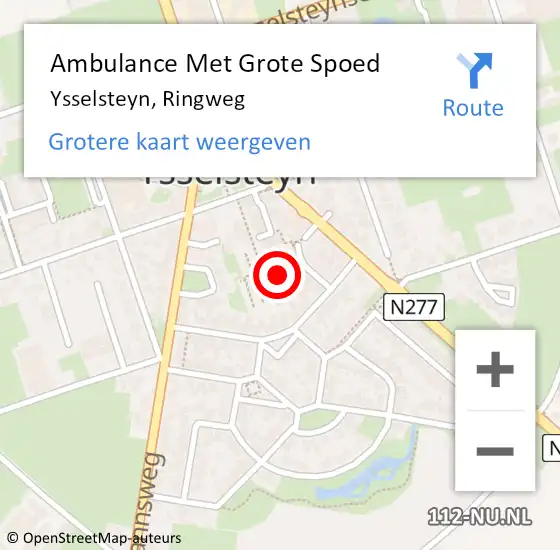 Locatie op kaart van de 112 melding: Ambulance Met Grote Spoed Naar Ysselsteyn, Ringweg op 24 december 2021 17:13