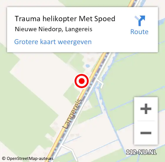 Locatie op kaart van de 112 melding: Trauma helikopter Met Spoed Naar Nieuwe Niedorp, Langereis op 24 december 2021 17:16