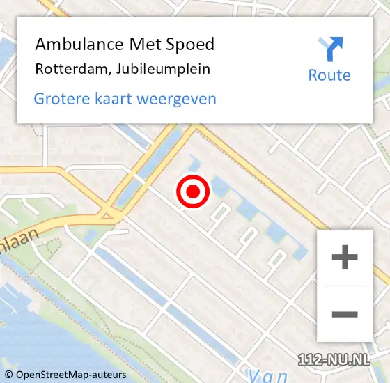 Locatie op kaart van de 112 melding: Ambulance Met Spoed Naar Rotterdam, Jubileumplein op 24 december 2021 18:13