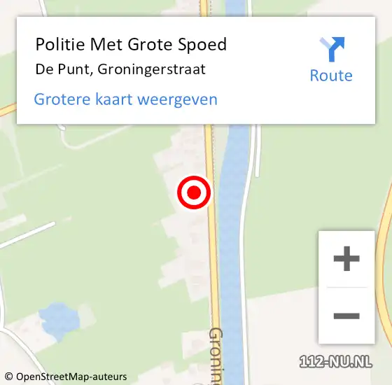 Locatie op kaart van de 112 melding: Politie Met Grote Spoed Naar De Punt, Groningerstraat op 24 december 2021 18:42