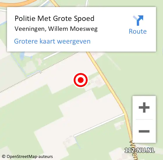 Locatie op kaart van de 112 melding: Politie Met Grote Spoed Naar Veeningen, Willem Moesweg op 24 december 2021 19:43