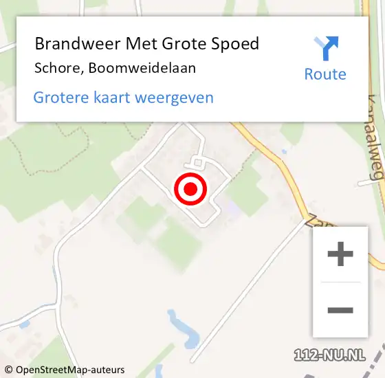 Locatie op kaart van de 112 melding: Brandweer Met Grote Spoed Naar Schore, Boomweidelaan op 24 december 2021 20:06