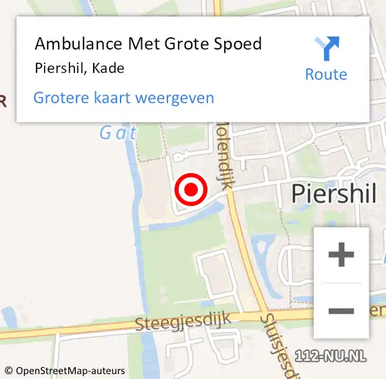 Locatie op kaart van de 112 melding: Ambulance Met Grote Spoed Naar Piershil, Kade op 24 december 2021 20:23