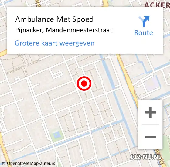 Locatie op kaart van de 112 melding: Ambulance Met Spoed Naar Pijnacker, Mandenmeesterstraat op 24 december 2021 20:23