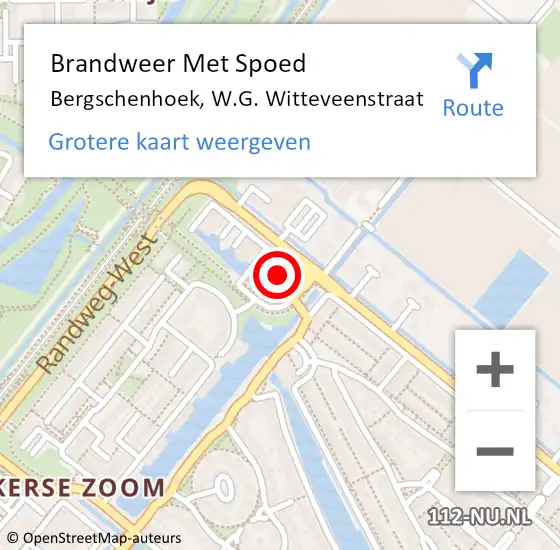 Locatie op kaart van de 112 melding: Brandweer Met Spoed Naar Bergschenhoek, W.G. Witteveenstraat op 24 december 2021 20:50