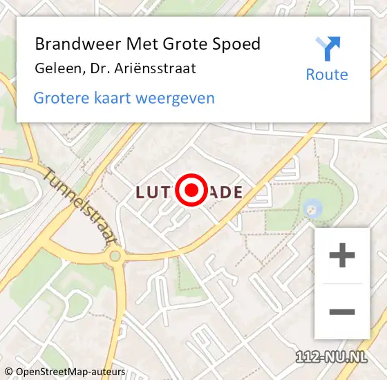 Locatie op kaart van de 112 melding: Brandweer Met Grote Spoed Naar Geleen, Dr. Ariënsstraat op 24 december 2021 21:05