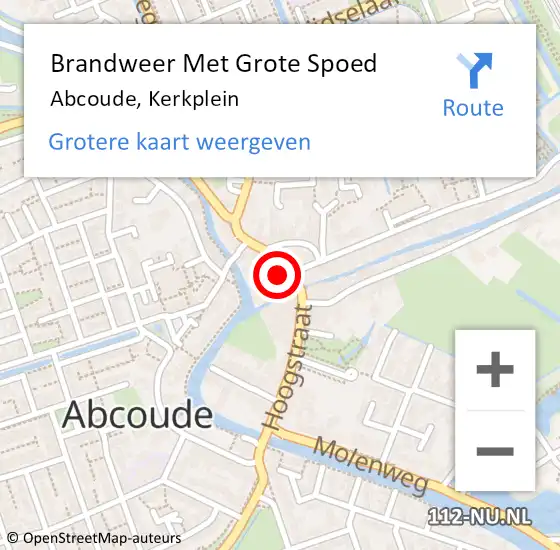 Locatie op kaart van de 112 melding: Brandweer Met Grote Spoed Naar Abcoude, Kerkplein op 24 december 2021 21:52