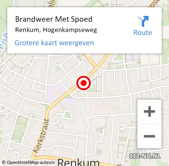 Locatie op kaart van de 112 melding: Brandweer Met Spoed Naar Renkum, Hogenkampseweg op 24 december 2021 22:16