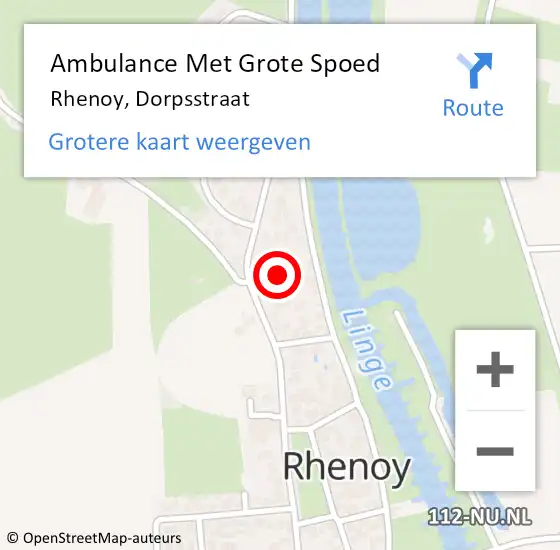 Locatie op kaart van de 112 melding: Ambulance Met Grote Spoed Naar Rhenoy, Dorpsstraat op 24 december 2021 22:42