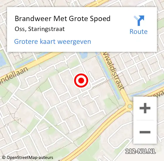 Locatie op kaart van de 112 melding: Brandweer Met Grote Spoed Naar Oss, Staringstraat op 24 december 2021 23:27