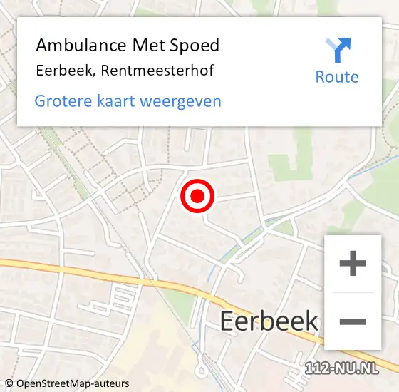 Locatie op kaart van de 112 melding: Ambulance Met Spoed Naar Eerbeek, Rentmeesterhof op 3 juli 2014 10:29