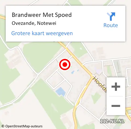 Locatie op kaart van de 112 melding: Brandweer Met Spoed Naar Ovezande, Notewei op 24 december 2021 23:54