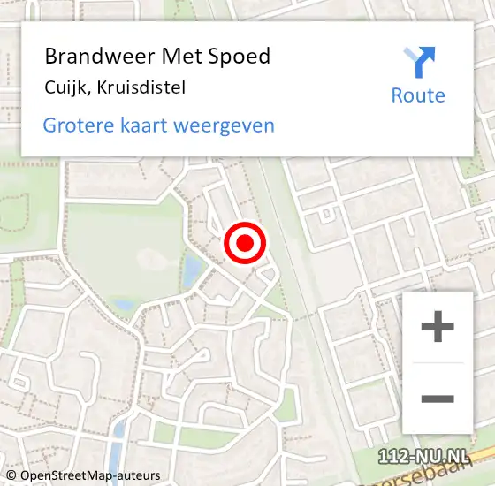 Locatie op kaart van de 112 melding: Brandweer Met Spoed Naar Cuijk, Kruisdistel op 25 december 2021 00:06