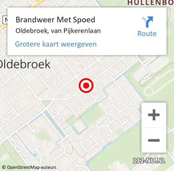 Locatie op kaart van de 112 melding: Brandweer Met Spoed Naar Oldebroek, van Pijkerenlaan op 25 december 2021 01:02