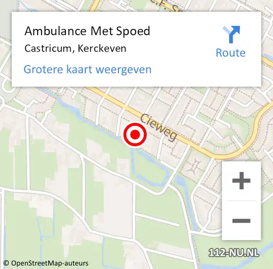 Locatie op kaart van de 112 melding: Ambulance Met Spoed Naar Castricum, Kerckeven op 25 december 2021 01:44