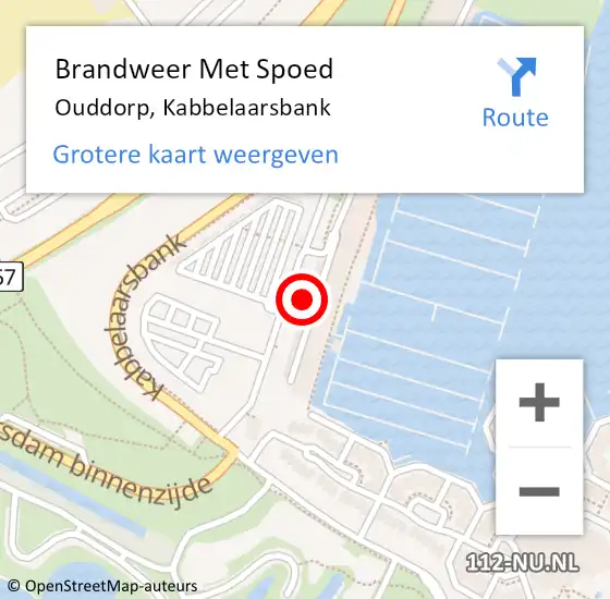 Locatie op kaart van de 112 melding: Brandweer Met Spoed Naar Ouddorp, Kabbelaarsbank op 25 december 2021 01:44