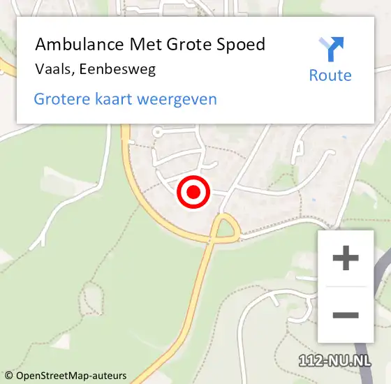 Locatie op kaart van de 112 melding: Ambulance Met Grote Spoed Naar Vaals, Eenbesweg op 3 juli 2014 10:35