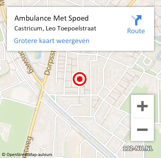 Locatie op kaart van de 112 melding: Ambulance Met Spoed Naar Castricum, Leo Toepoelstraat op 25 december 2021 04:07