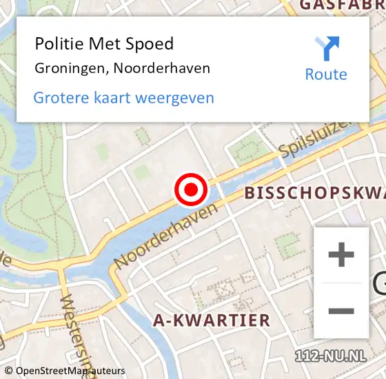 Locatie op kaart van de 112 melding: Politie Met Spoed Naar Groningen, Noorderhaven op 25 december 2021 04:23