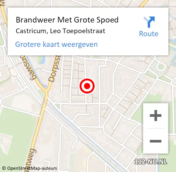 Locatie op kaart van de 112 melding: Brandweer Met Grote Spoed Naar Castricum, Leo Toepoelstraat op 25 december 2021 04:41