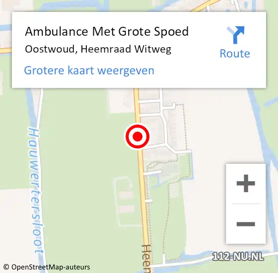 Locatie op kaart van de 112 melding: Ambulance Met Grote Spoed Naar Oostwoud, Heemraad Witweg op 25 december 2021 06:40