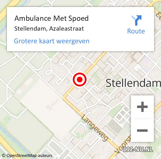Locatie op kaart van de 112 melding: Ambulance Met Spoed Naar Stellendam, Azaleastraat op 25 december 2021 07:05