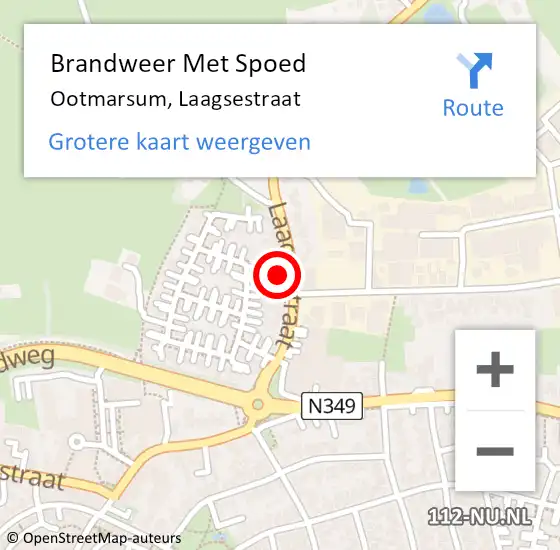 Locatie op kaart van de 112 melding: Brandweer Met Spoed Naar Ootmarsum, Laagsestraat op 25 december 2021 09:31