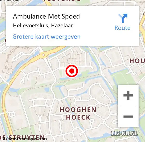 Locatie op kaart van de 112 melding: Ambulance Met Spoed Naar Hellevoetsluis, Hazelaar op 25 december 2021 10:18