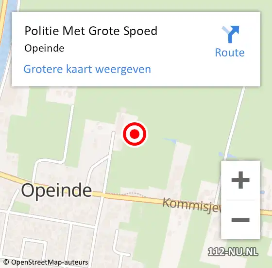 Locatie op kaart van de 112 melding: Politie Met Grote Spoed Naar Opeinde op 25 december 2021 10:29