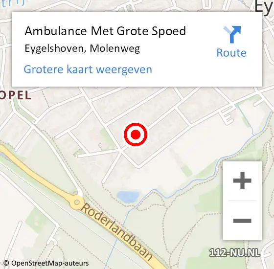 Locatie op kaart van de 112 melding: Ambulance Met Grote Spoed Naar Eygelshoven, Molenweg op 3 juli 2014 10:51