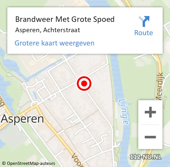 Locatie op kaart van de 112 melding: Brandweer Met Grote Spoed Naar Asperen, Achterstraat op 25 december 2021 11:04