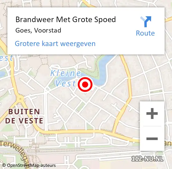 Locatie op kaart van de 112 melding: Brandweer Met Grote Spoed Naar Goes, Voorstad op 25 december 2021 11:08