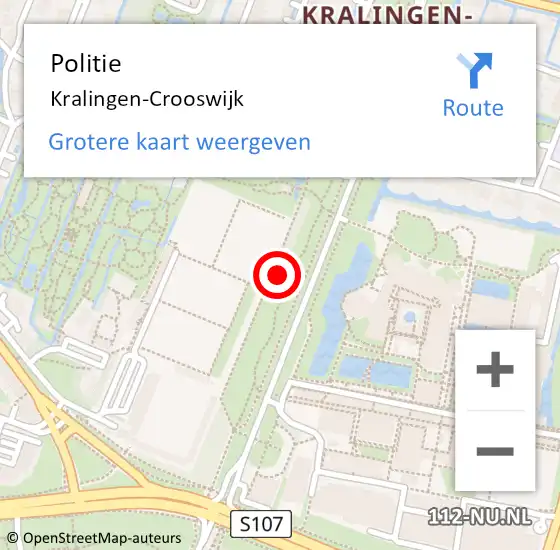 Locatie op kaart van de 112 melding: Politie Kralingen-Crooswijk op 25 december 2021 13:05