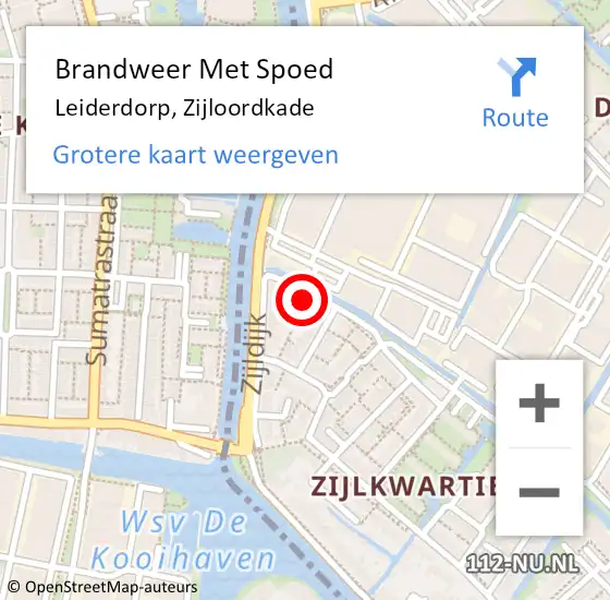 Locatie op kaart van de 112 melding: Brandweer Met Spoed Naar Leiderdorp, Zijloordkade op 25 december 2021 13:28