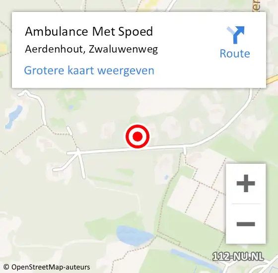 Locatie op kaart van de 112 melding: Ambulance Met Spoed Naar Aerdenhout, Zwaluwenweg op 25 december 2021 13:38