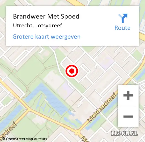 Locatie op kaart van de 112 melding: Brandweer Met Spoed Naar Utrecht, Lotsydreef op 25 december 2021 14:00