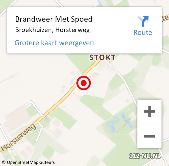 Locatie op kaart van de 112 melding: Brandweer Met Spoed Naar Broekhuizen, Horsterweg op 25 december 2021 14:01