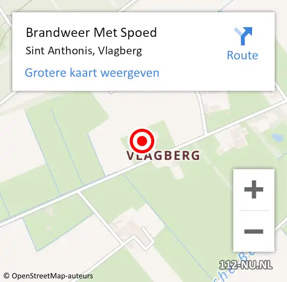 Locatie op kaart van de 112 melding: Brandweer Met Spoed Naar Sint Anthonis, Vlagberg op 25 december 2021 14:09