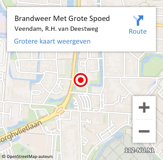 Locatie op kaart van de 112 melding: Brandweer Met Grote Spoed Naar Veendam, R.H. van Deestweg op 25 december 2021 14:23